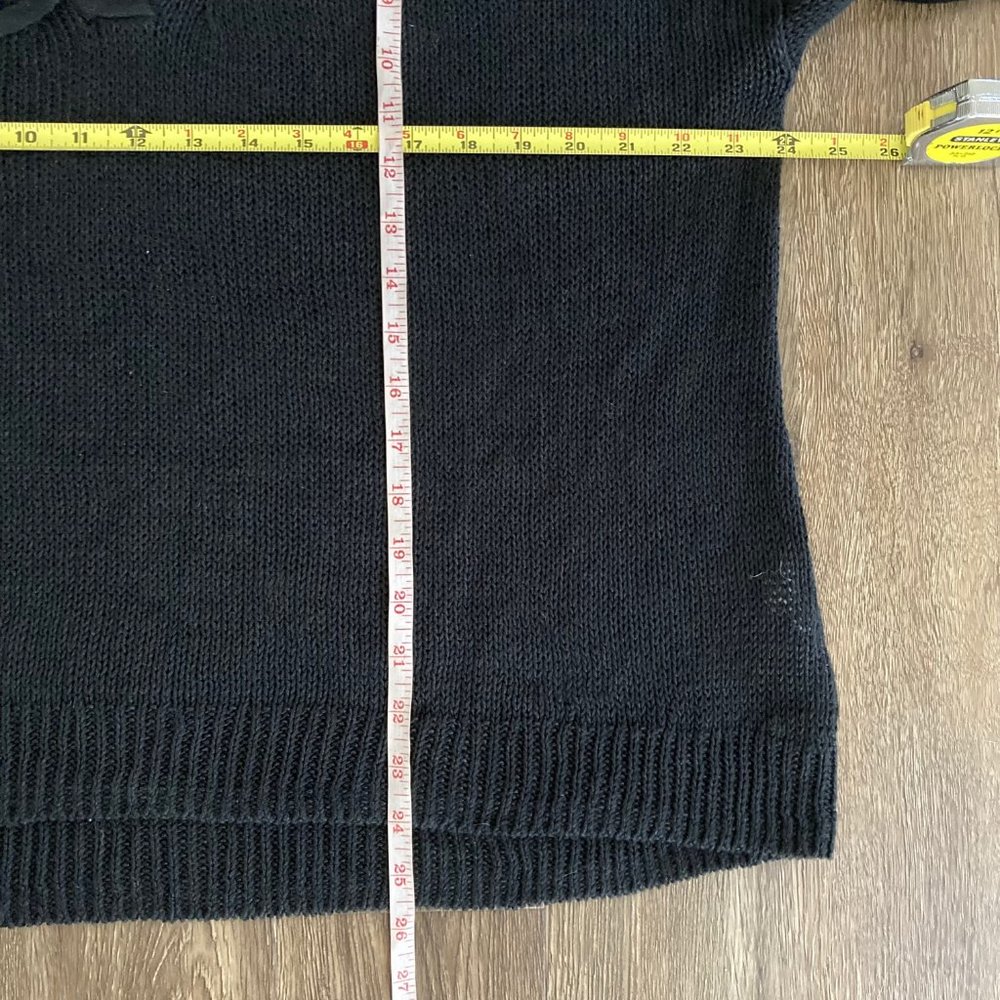 J. Crew Linen Lace Up Beach Sweater Black - Picture 6 of 6